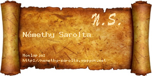 Némethy Sarolta névjegykártya